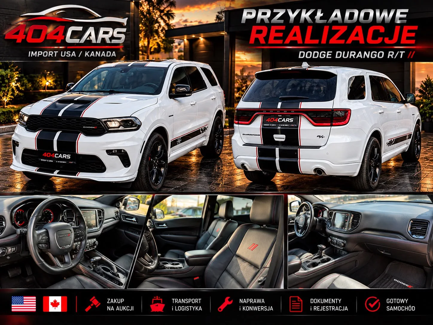 Biały Dodge Durango R/T — materiał realizacji 404 CARS