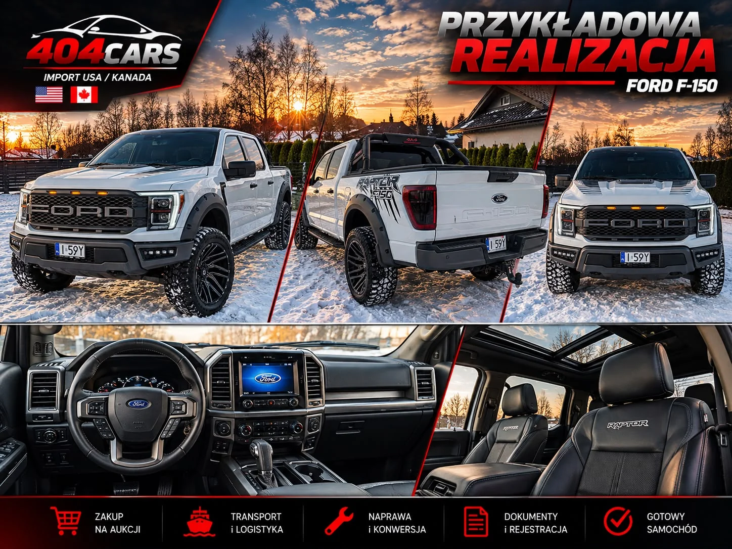 Ford F-150 — biały — materiał realizacji 404 CARS