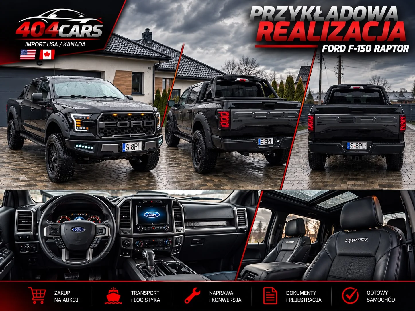 Ford F-150 Raptor — szary — materiał realizacji 404 CARS